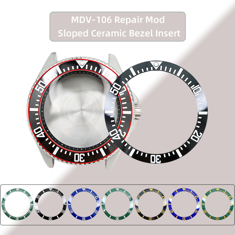 Watch Bezel Insert - For CASIO MDV-106 Sloped Ceramic Bezel