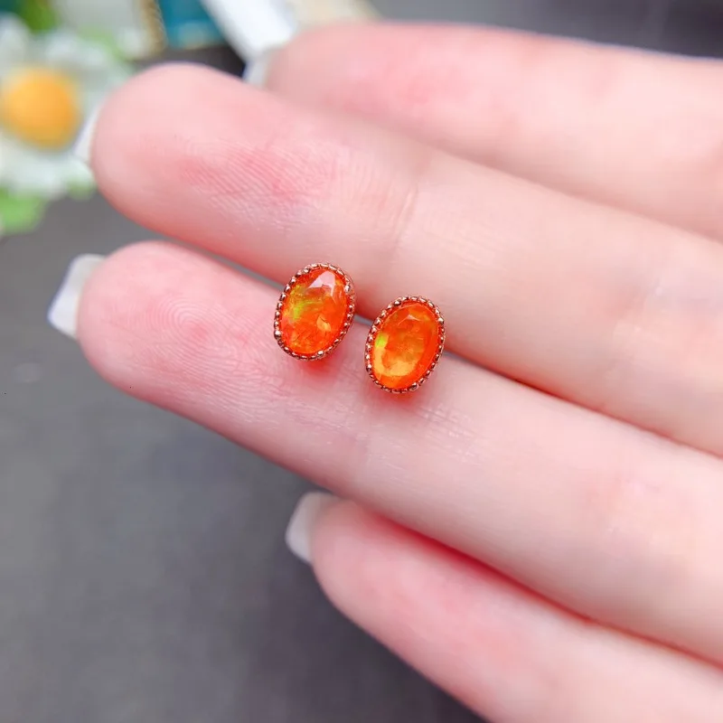 Vs Smartwatch - Orange Fire Opal Rare Earrings Sterling