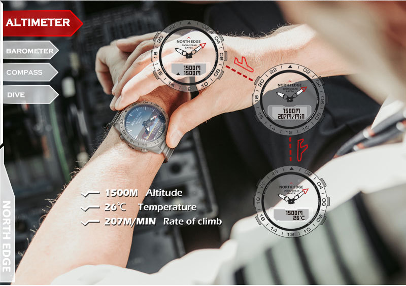 NORTH EDGE Luxury Men Smart Wa - огляд і ціна Smartwatch Army Watches For Men