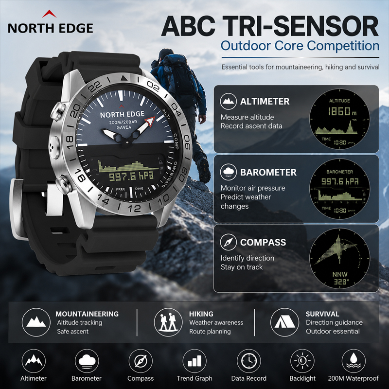 NORTH EDGE Mens  Dive Watch Mi - огляд і ціна Smartwatch Army Watches For Men