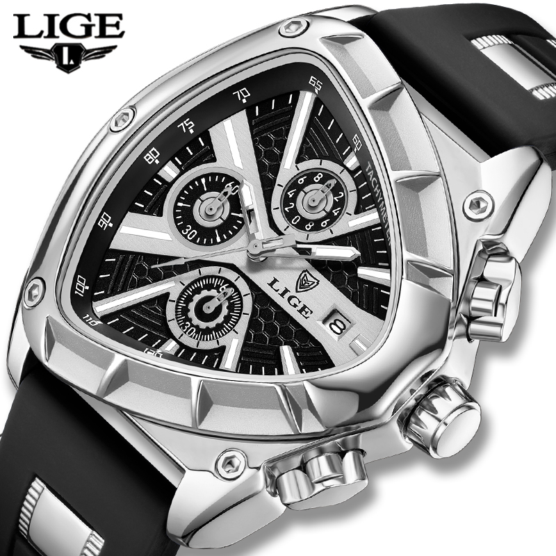 LIGE Fashion Men Watch Triangl - огляд і ціна Smartwatch Army Watches For Men