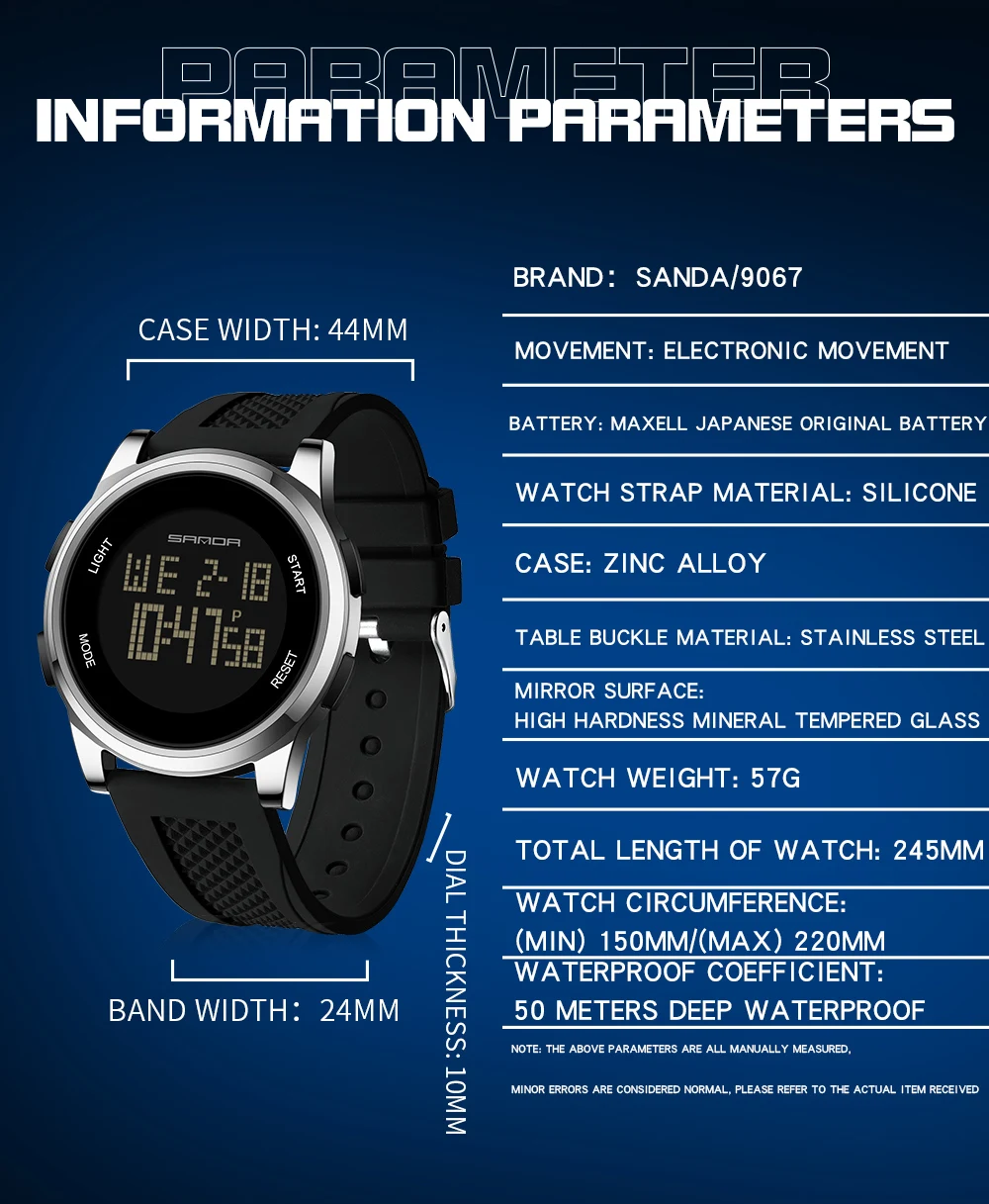 SANDA 9067 Digital Watch Men M - огляд і ціна Smartwatch Army Watches For Men