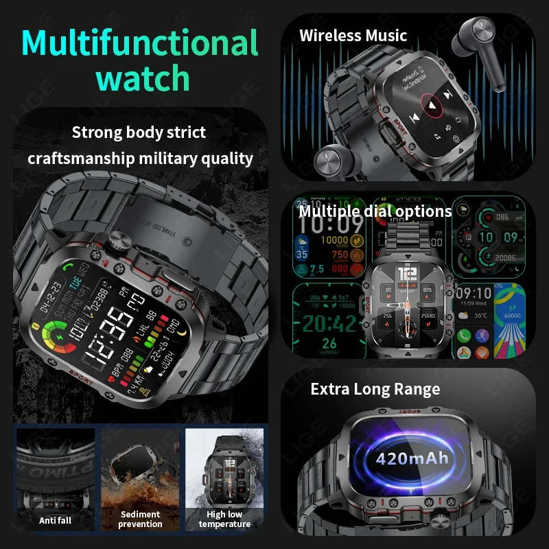 LIGE Outdoor Men's Sports Smar - огляд і ціна Smartwatch Watches Gift For Women