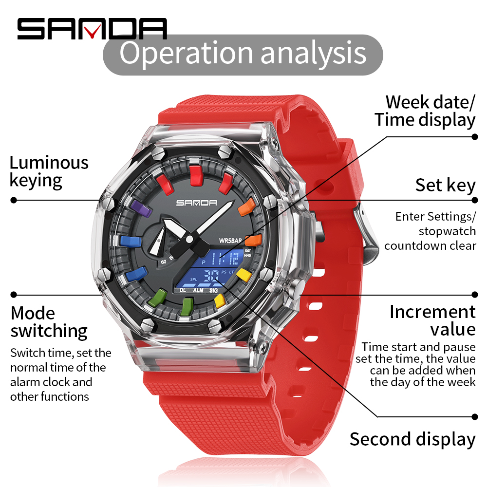 SANDA 3341Digital LED Watch Me - огляд і ціна Smartwatch Army Watches For Men