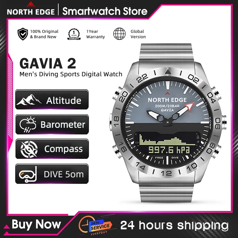 NORTH EDGE Mens Dive Watch Mil - огляд і ціна Smartwatch Army Watches For Men